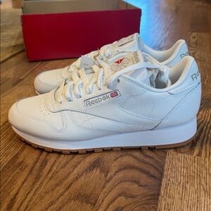 New Reebok White Leather Sneakers
